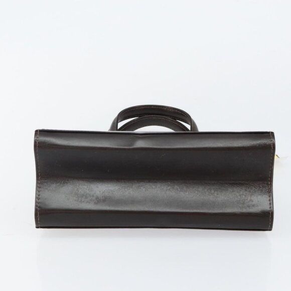 FENDI Hand Bag Leather Brown Gold Auth gh869 - Picture 6 of 16